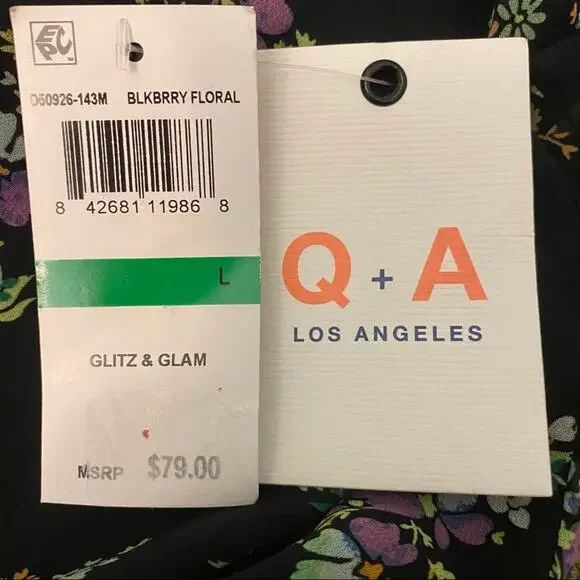 Q&A Los Angeles "Glitz & Glam Black Floral Midi - Picture 16 of 16